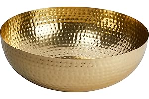 Creative Co-Op DA7392, Gold Finish Round Hammered Metal Bowl