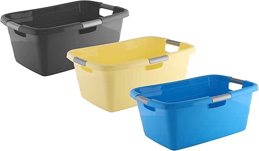 axentia Wäschekorb Ergonomic für Schmutzwäsche, 40l - Kunststoff