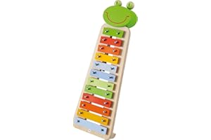 TRUDI Sevi - 82539 - Instrument de Musique - Xylophone Grenouille en Métal - 4 Partitions Incluses