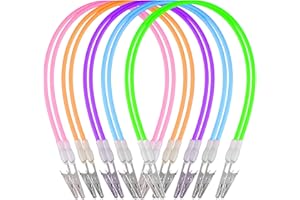 LA MIERE 10Pcs Autoclavable Dental Flexible Medical Grade Silicone Bib Holders Clips,Individually Wrapped Napkin Clips, with Stainless Steel Alligator/Extra Wide Neck Band(10 Neon Mix, 2 of Each Color)