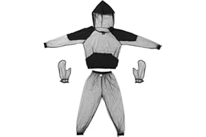 Lixada Tuta Antizanzare Estiva Traspirante Facile da Indossare Ventilato Set Zanzara Giacca con cappuccio+Pantaloni+Guanti per la Pesca Giardinaggio Campeggio