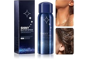 WishesMar Silver Shiny Body Glitter Spray for Face and Body Waterproof Long-Lasting Quick Dry Glitter for Hair Skin Clothing - Body Shimmer Spray Holographic Glitter Powder