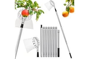 Ambolio Raccogli Frutta con Palo Telescopico 4,2 m, Diametro 16 cmMela Raccoglitrice, Raccogli Frutta Telescopico, per Ciliegie, Ciliegie, con Manico telescopico, agrumi, pere, Ciliegie, prugne