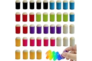 JSTHHTT 40 Pièces Éponges à Doigts pour Peinture, Éponge pour Peindre au Doigt, éPonge de Peinture à L'Encre Artistique, pour Artisanat, Outils de Dessins, Fabrication de Cartes