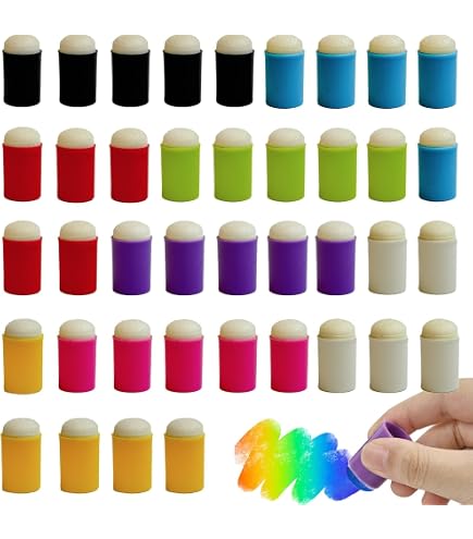 10 Pièces Éponge pour Doigtier Multifonctions, Éponge pour Peindre au Doigt | Outils de Barbouillage, Outils de Dessin, pour L'artisanat, La Fabrication de Cartes, Le Scrapbooking, Le Dessin ecc