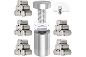 SUpoetry 30 Piezas Clavos de Publicidad, Clavos de Vidrio, Se Utiliza Para Fijar Vallas Publicitarias, Marcos de Fotos, Carteles de Vidrio y Otros Soportes de Pared (12x20 mm)