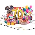GREETING ART 70th Birthday Pop Up Card,70th Birthday Decorations for Women Men,70th Birthday Gifts for Mom Dad,Birthday Cards for 70 Year Old Aunt Uncle