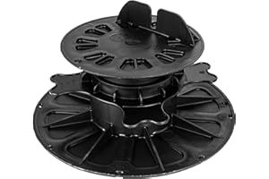 GARTENWELT RIEGELSBERGER Piastra di appoggio per Pavimenti sopraelevati Piede di Supporto Esterno terrazza Piedino di livellamento per WPC Legno Pietra sottostruttura Balcone terrazzo Altezza Regolabile 70-120 mm 36 Pezzi