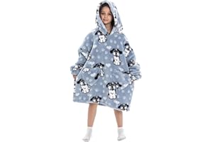 Decorie Felpa Coperta Oversize con Cappuccio per Bambini e Ragazza Calda Felpa Gigante in Pile Sherpa con Tasca