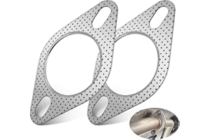 KALEXION Junta de brida de escape de 2,5 pulgadas, junta de brida de escape, 2 unidades, juntas de escape, juntas de colector de escape de 2,5 pulgadas de diámetro interior, kit de reparación de tubo de escape