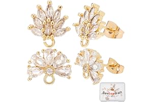 Beebeecraft Pendientes chapados en oro real de 18 quilates