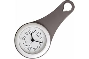 Lancoon Mini Shower Clock, Non-Ticking Battery Powered, Waterproof and Fog Resistant, Suction Cup with Small Hole Hook Sub, Kitchen Hour Bathroom for Daily Life Travel Work