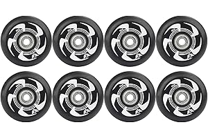 JHKJ Lot de 8 roues de patin à roulettes avec roulements ABEC-9 72 mm, 76 mm, 80 mm, 90 A