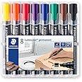 STAEDTLER Permanent Marker Pens - Lumocolor - Chisel Tip - 2-5mm Line Width - Pack of 8, 350 WP8