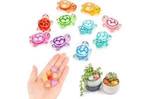 Paket med 50 minisköldpaddor ljusa miniatyrfigurer | Mini Luminous Turtles Resin, färgglada DIY-mikrolandskapsscener, för trädgårdsdekoration, sommardekoration och heminredning