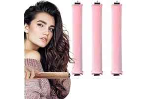 DREAKU 3 Stück Hitzefreie Lockenwickler, Heatless Curls Band, Lockenwickler Über Nacht mit Haken, Overnight Blowout Locken Ohne Hitze, Lockenwickler Heatless Curls für Alle Haartypen (Rosa)