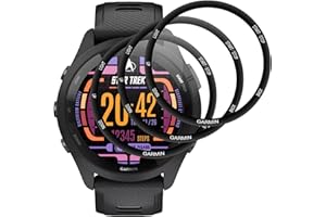 IQShield Protector de Pantalla para Garmin Forerunner 265 Cristal Templado, 3 Piezas HD Cobertura Completa, Sensible al Tacto, Sin Burbujas, Vidrio Templado para Forerunner 265