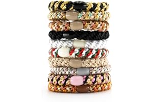 ‎YERIA Yeria Haargummis Damen Kinder – 10 Stück Elastische Zopfgummis, Bunte Geflochtene Scrunchies Ohne Metall, Für Dickes, Glattes & Lockiges Haar