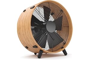 Ventilateur Otto par Stadler Form, avec anneau en bambou moderne, trois niveaux de vitesse, idéal en été et pour le bureau, 45 W