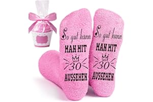 QXRXN Geschenkideen für Frauen zum Geburtstag, Kuschelsocken Damen 39-42 Antirutsch So gut kann MAN MIT 18 30 40 50 AUSSEHEN Socken, Lustige Socken für Mädchen Freundin Geschenke zum Geburtstag Frau