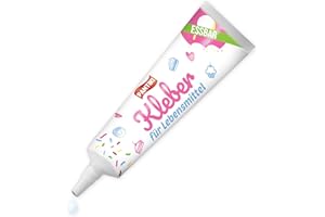 PANTIKI Lebensmittelkleber Tube 20g - Farbe: transparent - wiederverschließbar | Essbarer Kleber für Lebkuchenhaus Lebensmittelkleber auf Torten Fondant kleben essbar lebensmitteltauglich