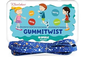 KLEINTOBER Gumka do skakania dla dzieci I zabawki do wewnątrz i na zewnątrz I niebieska opaska z instrukcją gry I prezenty urodzinowe dla dzieci do szkoły, powrót do szkoły przybory szkolne