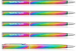 Nezyo 5 Pcs Fun Teacher Pen Thank You Pen Inspirational Ballpoint Pens Engraved End of Year Teacher Gift Retractable Black Ink Motivational Pens Teacher Appreciation Gifts for Men Women (Vivid style)