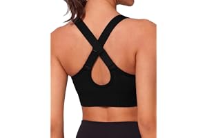 Litherday Sport-BH för kvinnor starkt grepp push up sport-BH utan bygel för yoga fitness fritid justerbar crossback sporttopp