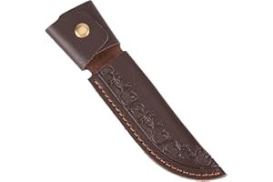 AMIJOUX Fixed Leather Hunting Knife Sheaths, Straight Waterproof Knife Holster with Belt Loop, Universal Leathers Sheath Waist Hanging for Outdoor Bushcraft Camping BBQ