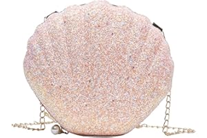 SOIMISS Frauen Mädchen Glitter Pailletten Muschel Kreuz- Körper Tasche Kette Schulter Taschen Mini Perle Shell Handtasche Abend Kupplung Handtasche