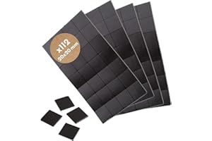 WINTEX 112 magneti 20 mm x 20 mm x 1,2 mm, autoadesivi, forte adesione, in nero