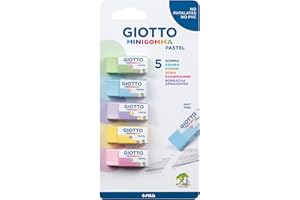 GIOTTO Minigomma Eraser - 5 mini gommes - Couleurs Pastel