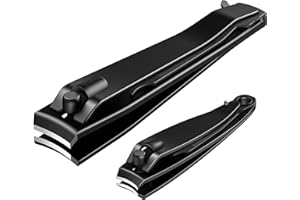 Xnourney Coupe-Ongles Professionnel en Acier Inoxydable Noir Mat - Pince à Ongles Robuste et Tranchant pour Pieds - Cadeaux de Noël