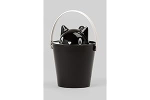United Pets Crick Secchiello Porta Crocchette Gatto| Contenitore per alimenti secchi per animali domestici con coperchio e paletta | Capienza: 2 kg | Nero | Made in Italy |Designer: Stefano Giovannoni