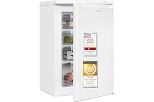 Exquisit Gefrierschrank, Tiefkühlschrank mit 4 Schubladen, 4-Sterne-Gefrieren, 91 Liter, Gefrierschrank klein, GS512-040E weiss