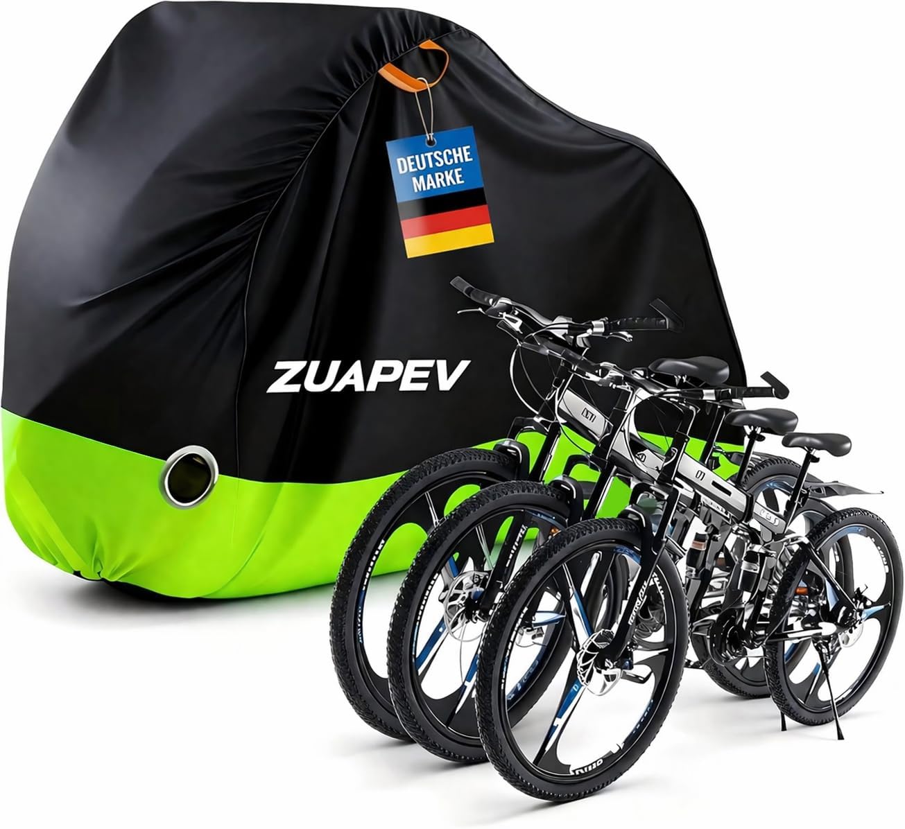 ZUAPEV Housse 2-3 Velos Exterieur Protection, Bache Velo Impermeable 210D | Bâche Vélo Etanche, Protege Pluie Couverture Vélo de Course/Route/VTT/Electrique/Ville/Enfant