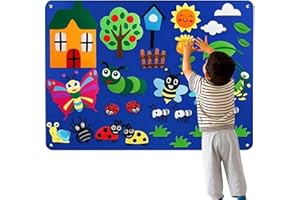 PW TOOLS Lavagna in Feltro per Bambini Piccoli, Lavagna in Feltro per Bambini, Set di lavagne in Feltro da 3,44 Piedi, Giocattolo educativo interattivo da Appendere alla Parete Regalo di Compleanno