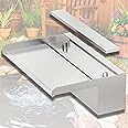 LONGRUNNEW Pond Waterfall Blade Kit, 30cm Stainless Steel Pool Fountain with Accessories, Width 20cm Spillway Water Feature Waterfall Cascade for Garden Patio Pond Decoration