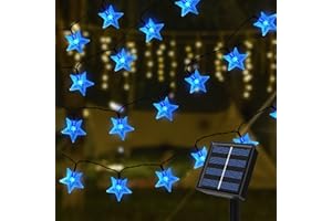 TOPSPEEDER Guirnaldas Luces Exterior Solar, 7m 50 LED Luces Solares Exterior Jardín, 8 Modos Guirnaldas Luces de estrellas Impermeable, Cadena de Luces Decoración para Navidad Festivales Dormitorio Bodas