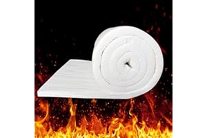 PROTALWELL Couverture en fibre de céramique, déflecteur d'isolation ignifuge, évalué à 1315°C, taille 60 x 30 cm, 2,5 cm d'épaisseur, résistance aux hautes températures pour cuisinières à pizza, fours