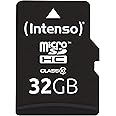Intenso Scheda di memoria microSDHC da 32 GB, Classe 10 (con Adattatore SD)