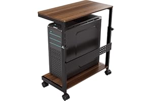 EUREKA ERGONOMIC Supporto per CPU per PC Tower, Supporto Universale per CPU con 4 Ruote Girevoli di Bloccaggio, Sotto Home Office Desk per PC Tower （Colore noce）