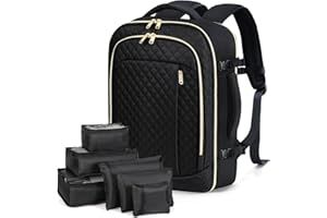 Lekespring Handgepäck Rucksack 40x20x25 cm für Ryanair, Reiserucksack mit 6 Packing Cubes, Kabinentasche für Flugzeug, Business, Arbeit, Weekender & Kurztrip