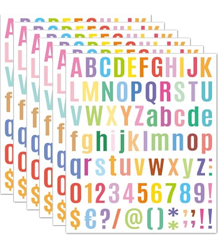 200 Pegatinas De Letras Y Números - Impermeables, Coloridas Y Autoadhesivas Para Personalizar Tazas, Móviles, Skate...