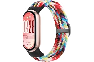 Bcuckood Geflochtenes Armband Kompatibel mit Xiaomi Smart Band 10/9/8, Elastisches Uhrenarmband Solo Loop Nylon Dehnbares Ersatzarmband für Xiaomi Smart Band 10/9/8 für Damen Herren