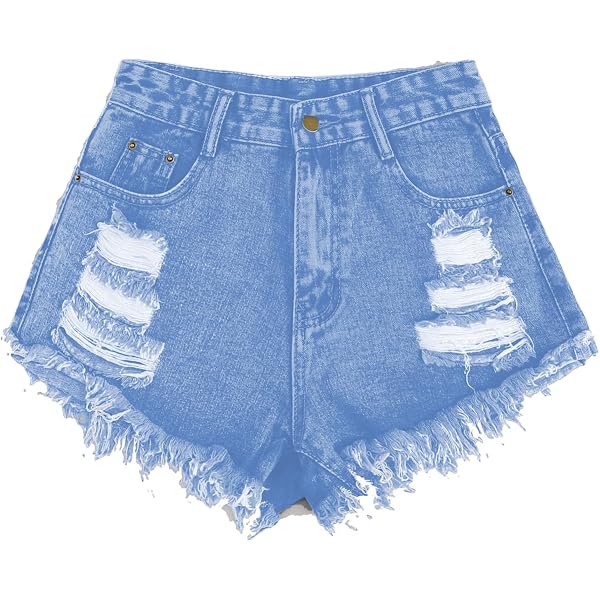 thumbnail image 2 of Verdusa Women's Distressed Denim Shorts - Low Rise Ripped Jean Shorts With Pockets 2 of 13