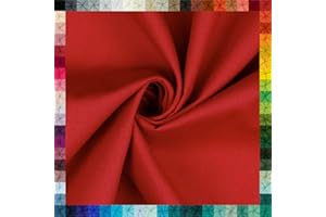 VmG-Store Baumwollstoff Uni 100% Baumwolle Oeko-Tex Meterware ab 50cm über 70 Farben zur Auswahl (18 Rot, 100 x 148cm)