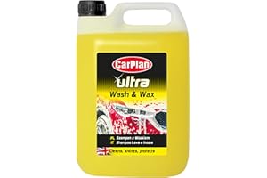CarPlan Ultra Lavage et Cire 5L | Shampoing Voiture pH Neutre – Nettoie, Protège et Fait Briller sans Traces | Élimine Saletés et Résidus de Route