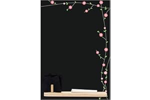 Chalkboards UK Lavagnetta con Vassoio con Motivo Floreale, con gessetto e Feltro, 29,7 x 20,7 x 1 cm
