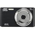 Compact Digital Camera, 4K HD Camera 16x Digital Zoom, 2.8in Large Screen, 44MP Digital Camera, Anti-Shock Portable Camera for Photography, Autofocus HD Camera for Kids, Adults, Beginners(Black)